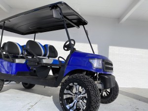 Blue Alpha Lifted Limo Club Car Precedent Golf Cart 04